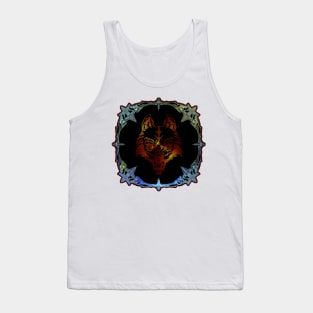 Wolf Mask In Fantasy Jewlery Frame Tank Top